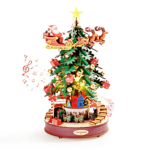 Christmas Melody Tree Music Dearmer Boxes 3D Wooden Puzzle